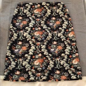 Philosophy Black Floral Pencil Skirt